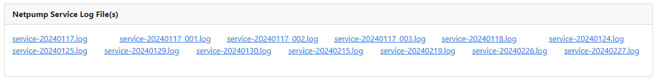 Netpump Service Log File(s)