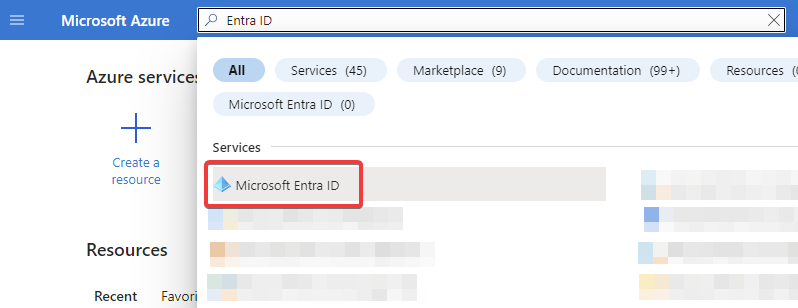 Search for Microsoft Entra ID