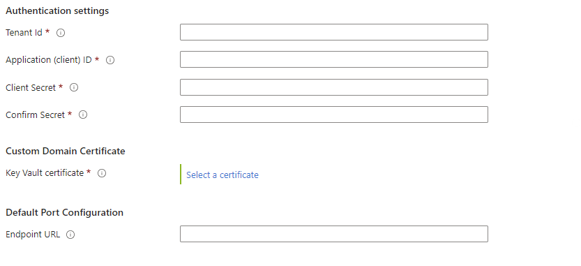 Enter authentication settings